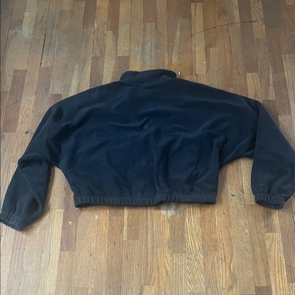 Nike Cropped Black Half-Zip Fleece Pullover Sweater - s - Picture 3 of 3